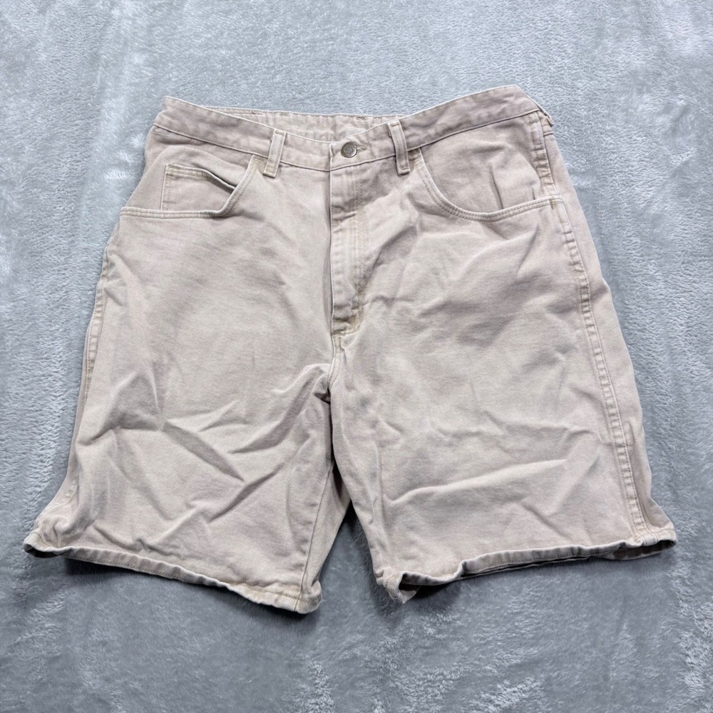 Wrangler‎ Rugged Wear Shorts Mens 36 Tan Khaki Cotton Denim 36505KA Relaxed Fit